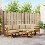 vidaXL Ensemble de canapés d'extérieur 7 Pièces Naturel et Beige