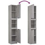 vidaXL Armoire de bain Sonoma gris 32x34x188 5 cm Bois d'ingénierie