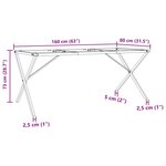 vidaXL Pieds de table à manger cadre en X 160x80x73 cm acier