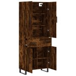 vidaXL Buffet haut Chêne fumé 69 5x34x180 cm Bois d'ingénierie