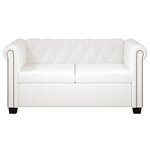 vidaXL Canapé Chesterfield à 2 places cuir synthétique blanc
