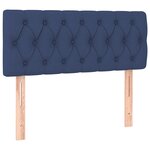 vidaXL Sommier à lattes de lit matelas et LED bleu 120x190 cm tissu