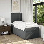 vidaXL Sommier à lattes de lit et matelas Gris foncé 90x190 cm Tissu