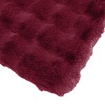 vidaXL Couverture en Fourrure de Lapin Synthétique Rouge Bordeaux