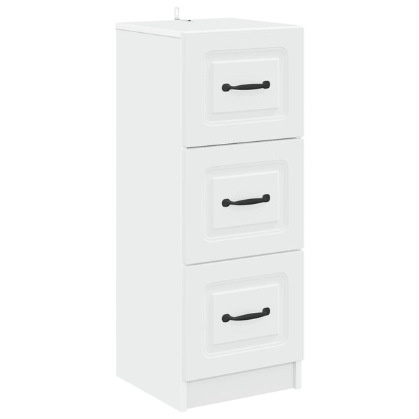 vidaXL Armoire à tiroirs Blanc 33 x 34 5 x 87 cm Bois d'ingénierie