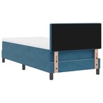 Lit box spring vidaXL avec matelas bleu foncé 100x200 cm en velours