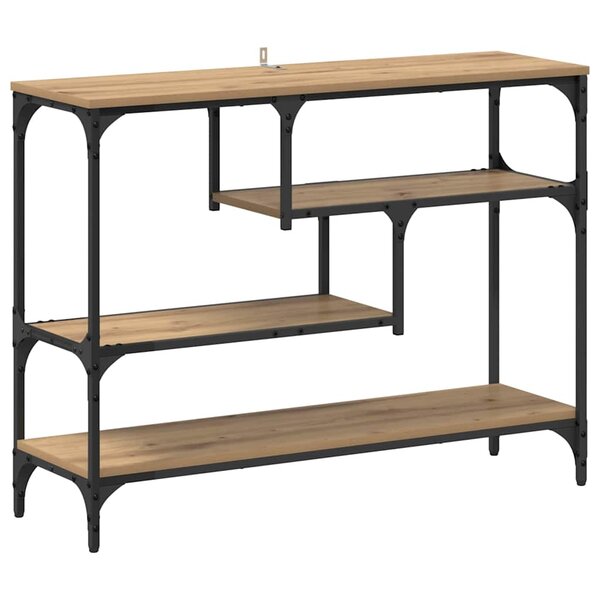 vidaXL Table console avec étagère chêne artisanal 100 x 30 x 75 cm