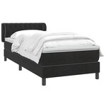 vidaXL Sommier à lattes de lit avec matelas noir 80x210 cm velours