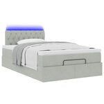 vidaXL Lit ottoman avec matelas et LED gris clair 120x190cm velours