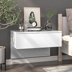 vidaXL Tables de chevet murales 2 Pièces Blanc brillant