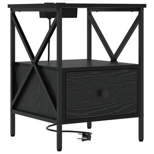 vidaXL Cabinet de chevet avec tiroir Chêne noir 41 5 x 40 5 x 55 cm