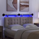 vidaXL Tête de lit suspendue Avec lumière LED Taupe Tissu