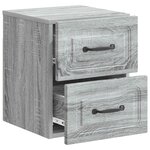 vidaXL Cabinet de chevet mural 2 Pièces Sonoma gris 34 5 x 33 x 40 cm