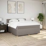 vidaXL Sommier à lattes de lit avec matelas Taupe 180x200 cm Tissu