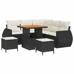 vidaXL Ensemble de canapé de jardin 8 Pièces Noir polyrotin