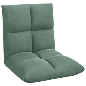 vidaXL Fauteuil de sol ajustable Vert Mer Velours