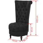 vidaXL Chaise de canapé avec dossier haut noir tissu