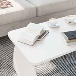 vidaXL Table basse Blanc 80 x 50 x 31 cm Bois massif en pin