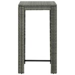 vidaXL Ensemble de bar de jardin 5 Pièces et coussins Résine tressée Gris