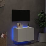 vidaXL Meuble TV mural avec lumières LED blanc 60x35x41 cm
