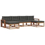 vidaXL Ensemble de canapés d'extérieur 6 pc Naturel et Anthracite