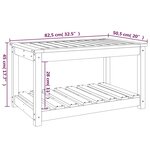 vidaXL Table de jardin blanc 82 5x50 5x45 cm bois massif de pin