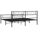 vidaXL Cadre de lit métal sans matelas avec pied de lit noir 200x200cm