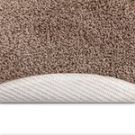 Tapis shaggy vidaXL avec support en latex Marron ø160 cm