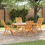 vidaXL Ensemble de jardin de 5 pièces en bois massif d'acacia