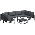 vidaXL Ensemble de canapé de jardin 7 Pièces Anthracite Acier
