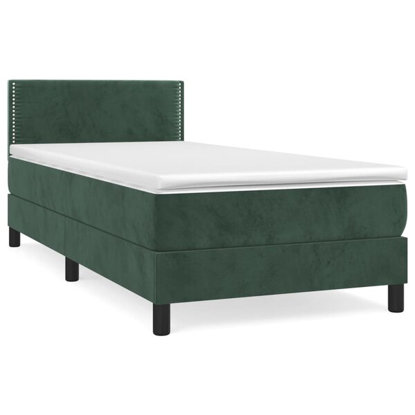 vidaXL Sommier à lattes de lit et matelas Vert foncé 80x200 cm Velours