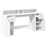 vidaXL Bureau avec lumières LED blanc 160x55x91 cm bois d'ingénierie