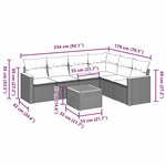 vidaXL Salon de jardin 7 Pièces avec coussins noir résine tressée