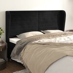 vidaXL Tête de lit avec oreilles Noir 163x23x118/128 cm Velours