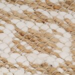 vidaXL Tapis tissé à la main Jute Tissu 120 x 180 cm Naturel et blanc