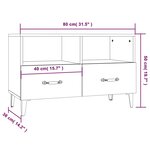 vidaXL Meuble TV Sonoma gris 80x36x50 cm Bois d'ingénierie