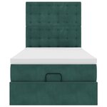 vidaXL Cadre de lit ottoman avec matelas vert foncé 100x200 cm velours