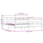 vidaXL Cadre de lit en métal sans matelas chêne fumé 183x213 cm