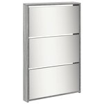 vidaXL Armoire à chaussures miroir 5 niveaux sonoma gris 63x17x169 5cm