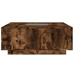 vidaXL Table basse avec LED infini chêne fumé 100x100x40 cm