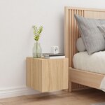 vidaXL Meuble TV mural avec lumières LED chêne sonoma 30 5x35x30 cm