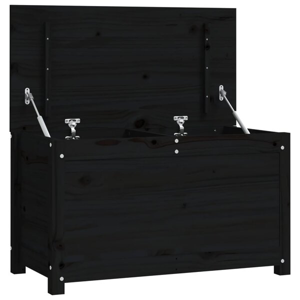 vidaXL Boîte de rangement Noir 80x40x45 5 cm Bois massif de pin