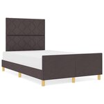 vidaXL Cadre de lit avec tête de lit Marron foncé 120 x 200 cm tissu