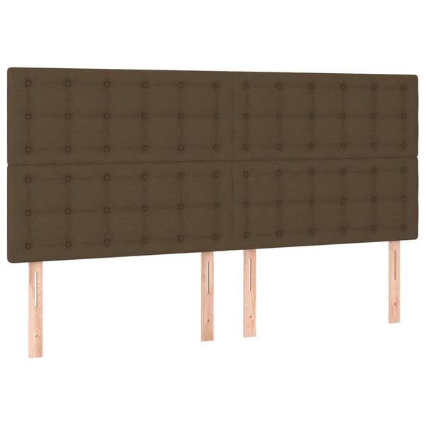 vidaXL Tête de lit marron foncé 200 x 5 x 118/128 cm Tissu