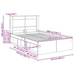 vidaXL Cadre de lit Gris Sonoma 120 x 200 cm Pin massif