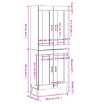 vidaXL Buffet haut Sonoma gris 69 5x34x180 cm Bois d'ingénierie