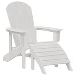 Chaises Adirondack vidaXL avec repose-pieds 2 Pièces Blanc HDPE
