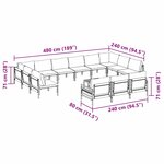 vidaXL Ensemble de canapé de jardin 14 Pièces Anthracite Acier