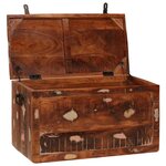 vidaXL Boîte de Rangement Multicolore bois de récupération massif