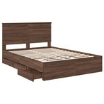 vidaXL Cadre de lit Chêne brun 140 x 200 cm Bois Ingénierie